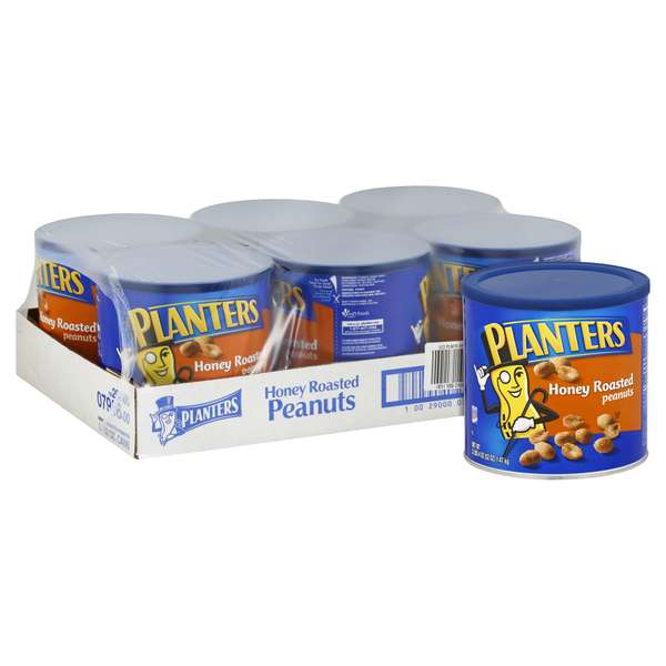 Planters Planters Dry Honey Roasted Peanuts Tin 52 oz., PK6 10029000079585